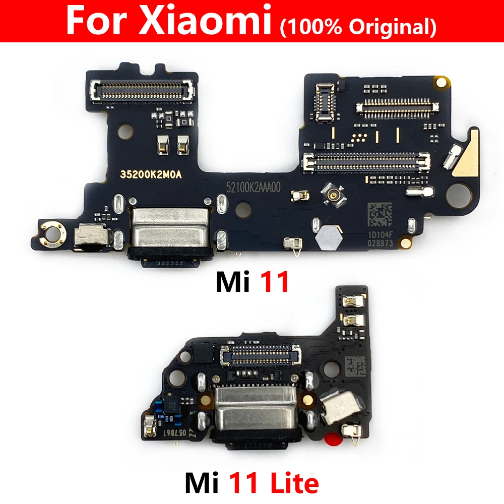 

100% оригинал для Xiaomi MI 11 Lite USB штекер PCB док-станция разъем для зарядки детали платы гибкий кабель с микрофоном запасная часть