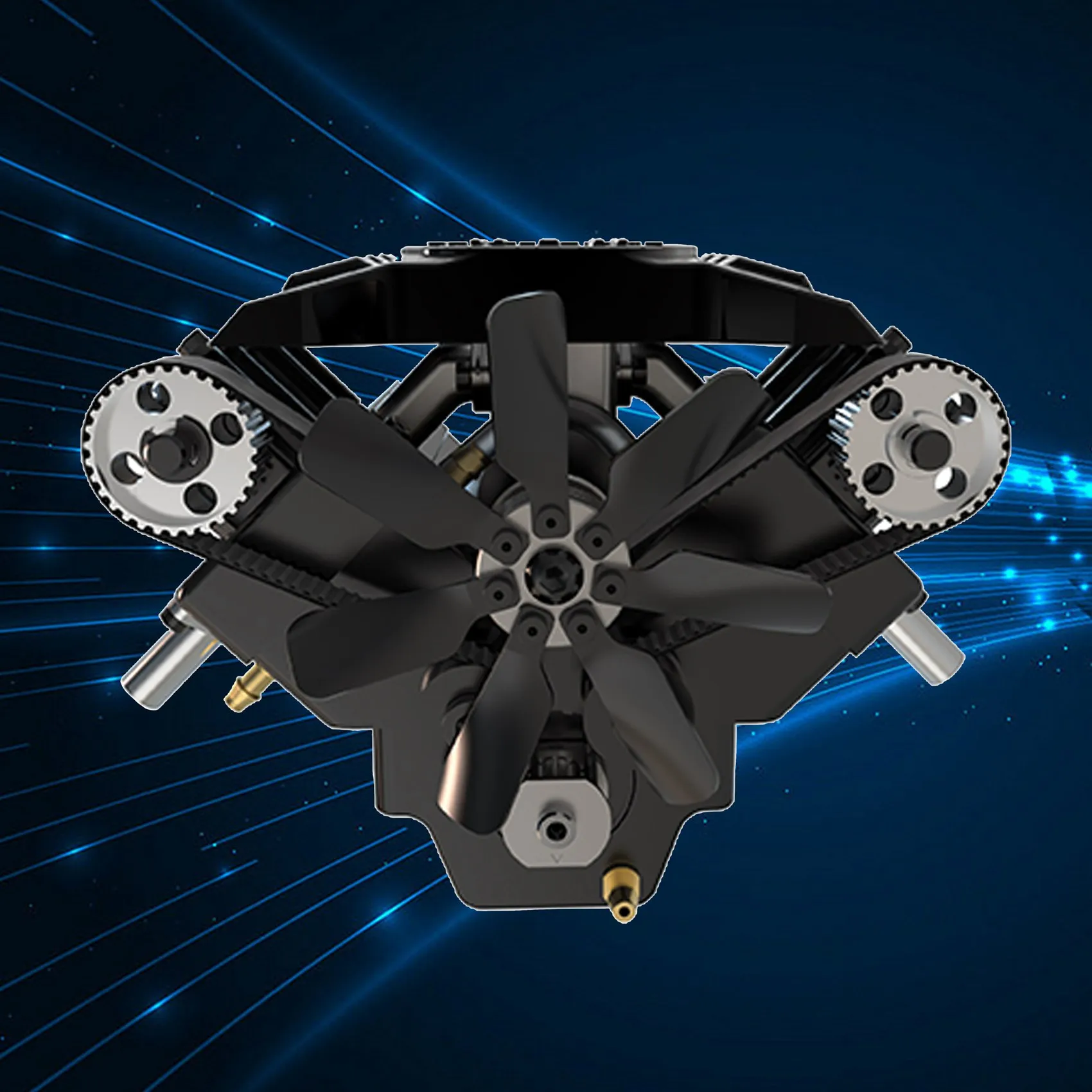 Модель двигателя Toyan FS-V400W V4 4 цилиндрический двигатель V-типа 14 куб.см Viertakt Watergekoelde