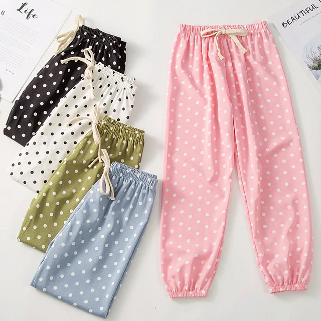 3-10Years Children's Summer Anti-mosquito Pants Bloomers Thin Polka Dot Baby Polyester Pants Girls and Girls Baby Kids Clothes