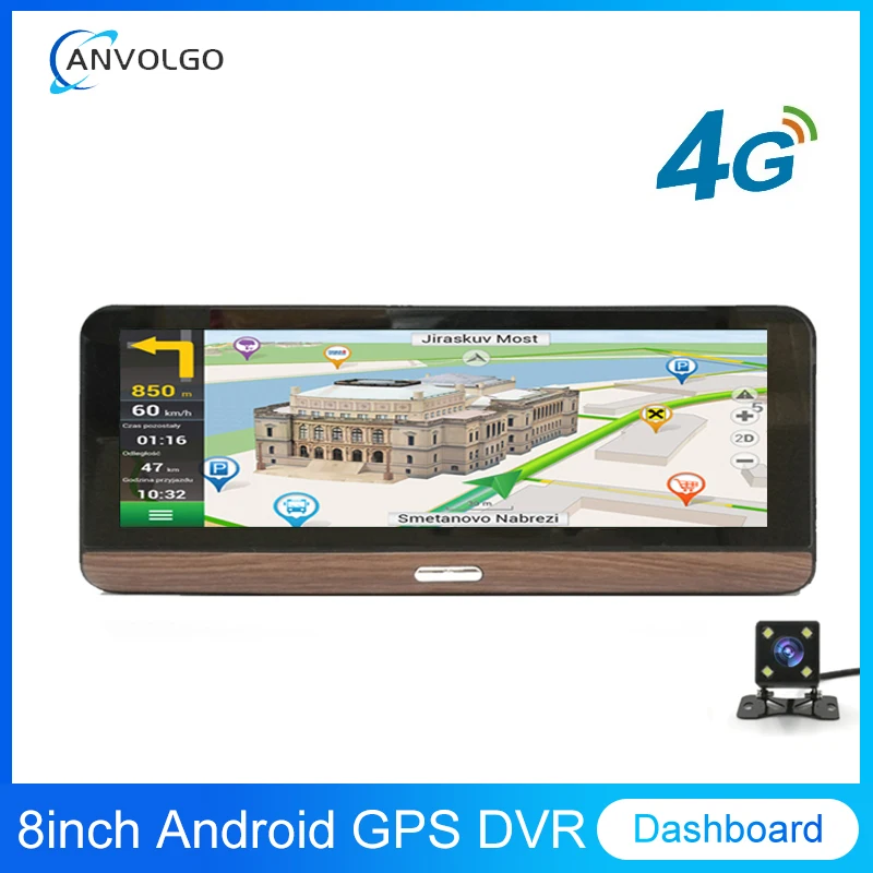 8-дюймовый автомобильный GPS-навигатор 4G видеорегистратор на приборной панели Android