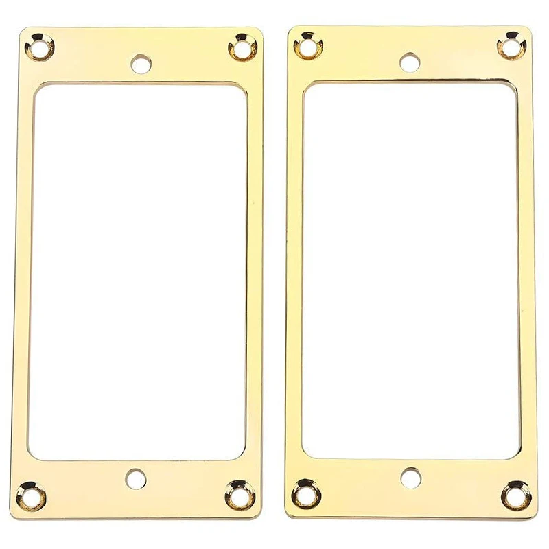 

2 Pcs Metal Flat Humbucker Cover Guitar Pickup Frame Mounting Ring
