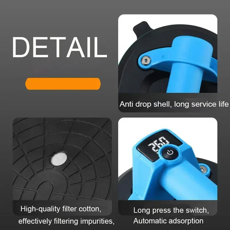 Электрическая вакуумная присоска 200 кг перезаряжаемая от USB керамическая плитка