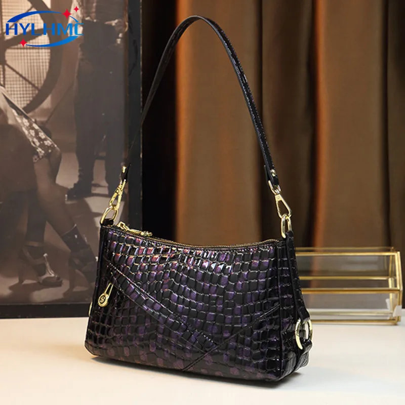 

Женская сумка из натуральной кожи, маленькая сумка на плечо, портативная Роскошная модная дизайнерская сумка на плечо с изменением цвета, новинка 2023