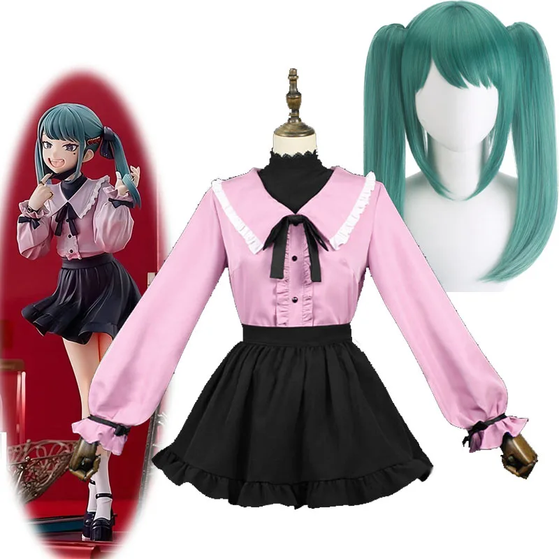 

Vocaloid Miku Косплей Костюм Хэллоуин вампир JK Форма юбка женский парик головной убор