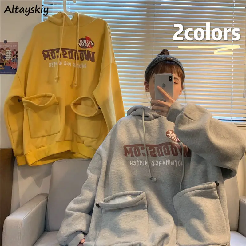 

Женские дизайнерские толстовки с большими карманами, популярные толстые теплые мягкие хипстерские толстовки для пар, стильные толстовки с ...