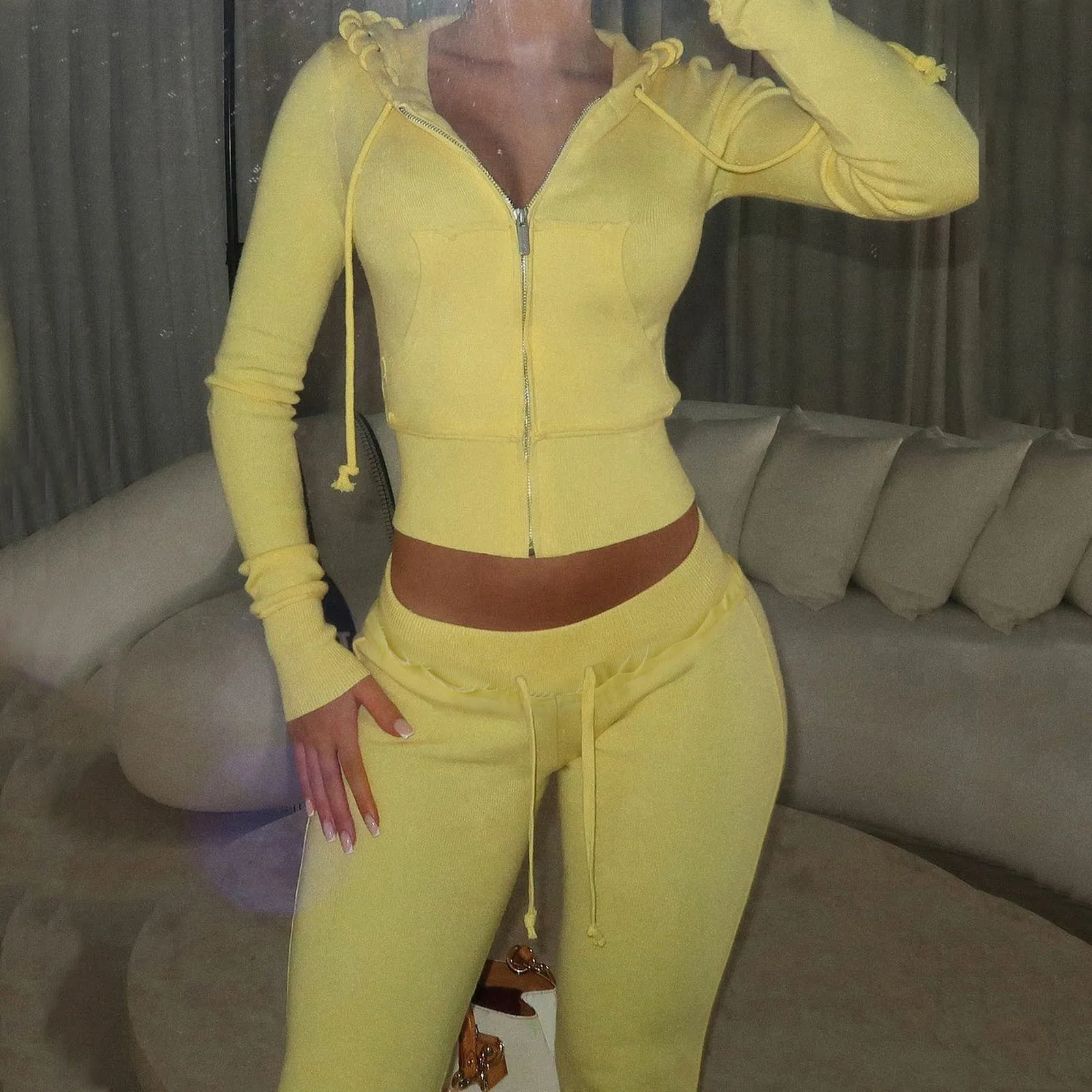 Комплекты из 2 предметов женский наряд зима 2024 тренд элегантный теплый костюм