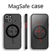 jackboys travis scott fashion design pattern phone case transparent magsafe magnetic magnet for iphone 13 12 11 pro max mini
