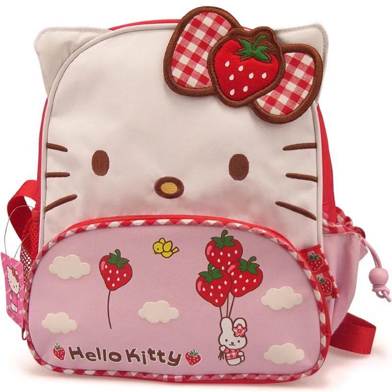 

Japanese Sanrio Cute Cartoon Hellokitty Schoolbag Kindergarten Girls' Backpack Strawberry Bow Cat Bag Kt Bag Girl Children Gift
