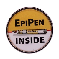 epipen inside medical alert television brooches badge for bag lapel pin buckle jewelry gift for friends