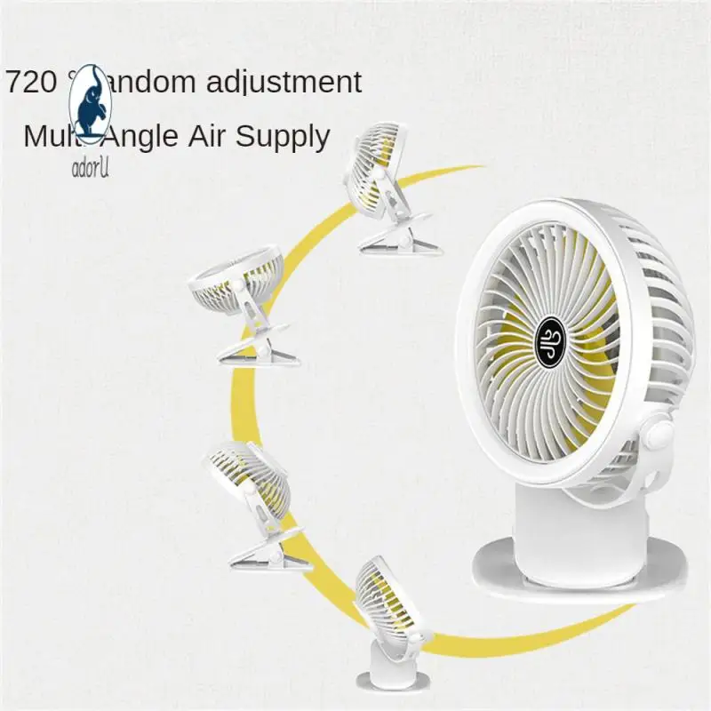 

3d Cyclic High Wind Force Minimal Design Clip Desktop Fan 720 ° Multi Angle Air Supply Strong Wind Force Handheld Charging Fan