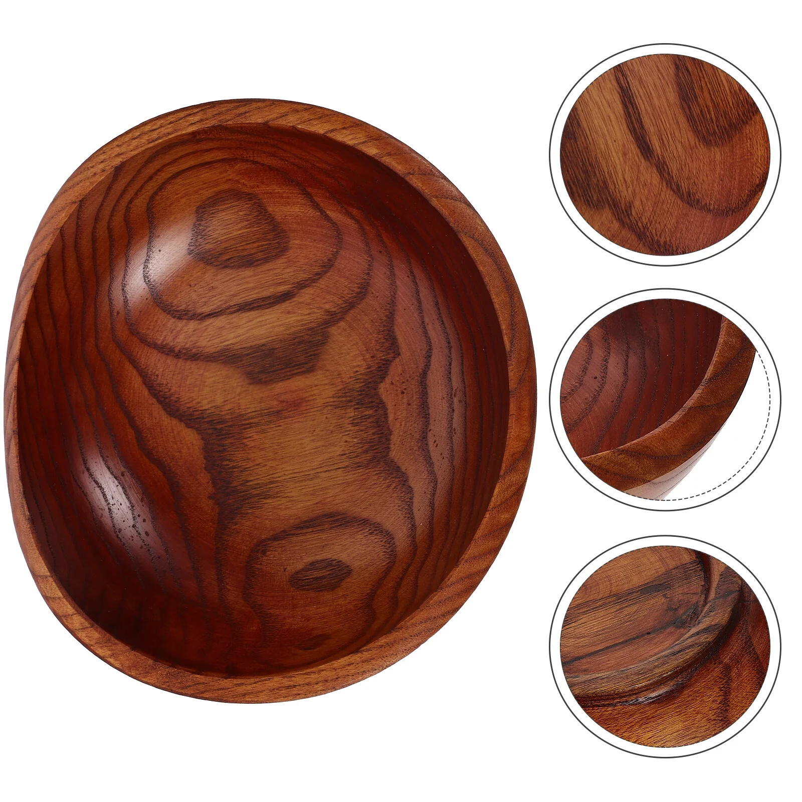 

Salad Bowl Small Fruit Jujube Wood Bowls Large Serving Kitchen Counter Wooden Bread