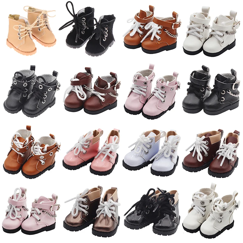 

5cm Fashion Leather Red/Black/Brown Boot for 14.5 Inch American Paola Reina Doll 1/6 BJD Blythe Doll Boots Doll Accessories