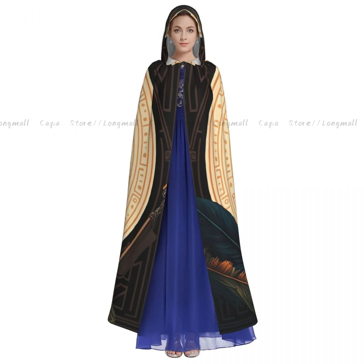 Накидка вампира для взрослых халат с капюшоном родной ацтекский принт