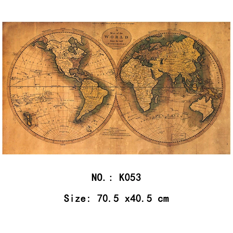 Винтажная карта мира