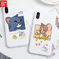 cartoon tom and jerry phone case for iphone 13 12 11 pro max mini xs 8 7 6 6s plus x se 2020 xr candy white silicone cover