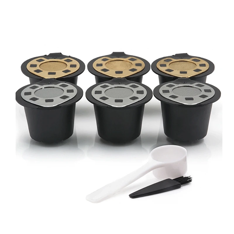 

6PCS Update Version Coffee Capsule For Nespresso Maker With Stainless Steel Lid Espresso Coffee Filter Cafe Pod