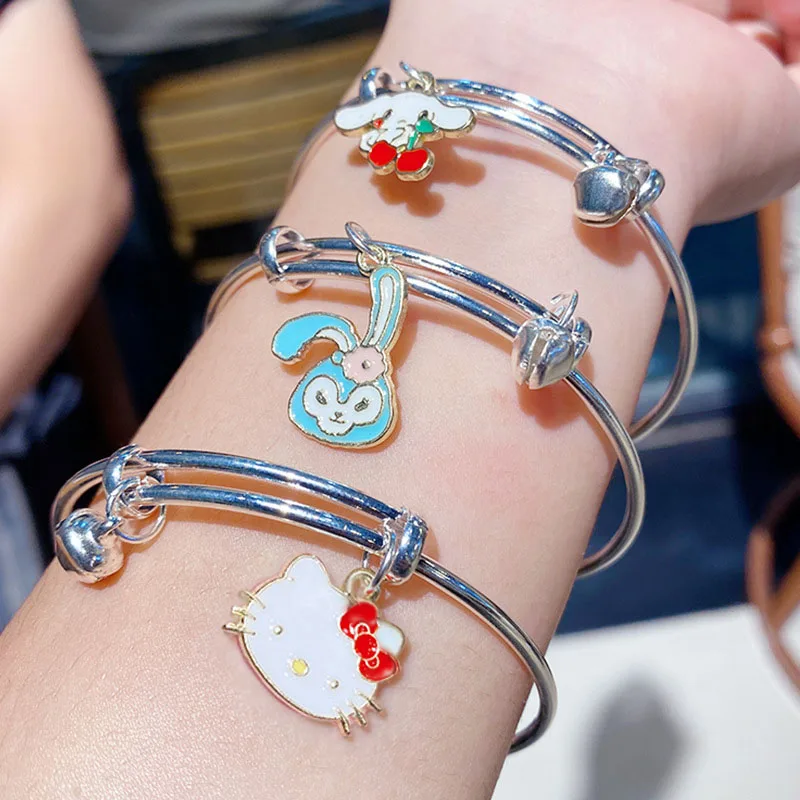 

Kawaii Sanrio Bracelet Toy Kitty Cat Cinnamon Melody Girl Student Friend Sweet Girl Heart Jewellery Design Lovely Birthday Gift