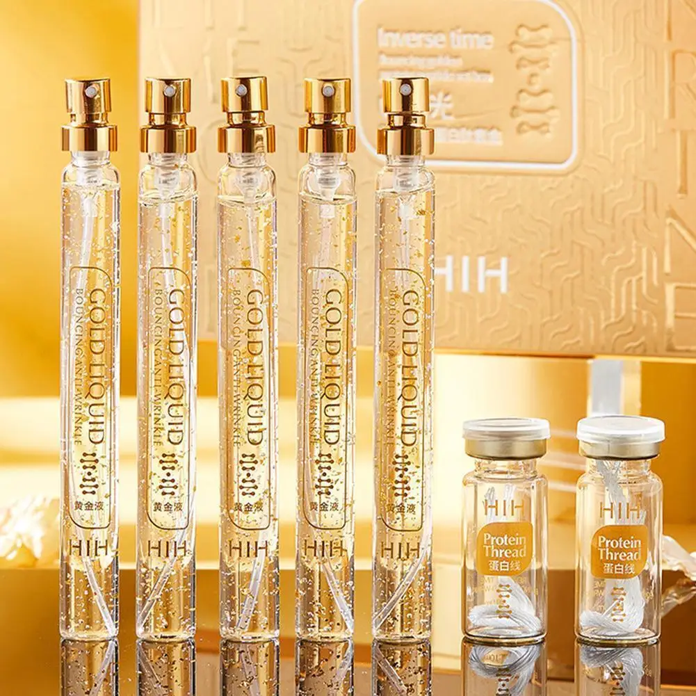 

24K Gold Face Serum Active Collagen Silk Thread Facial Essence Anti-Aging Smoothing Firming Moisturizing Hyaluronic Skin Care