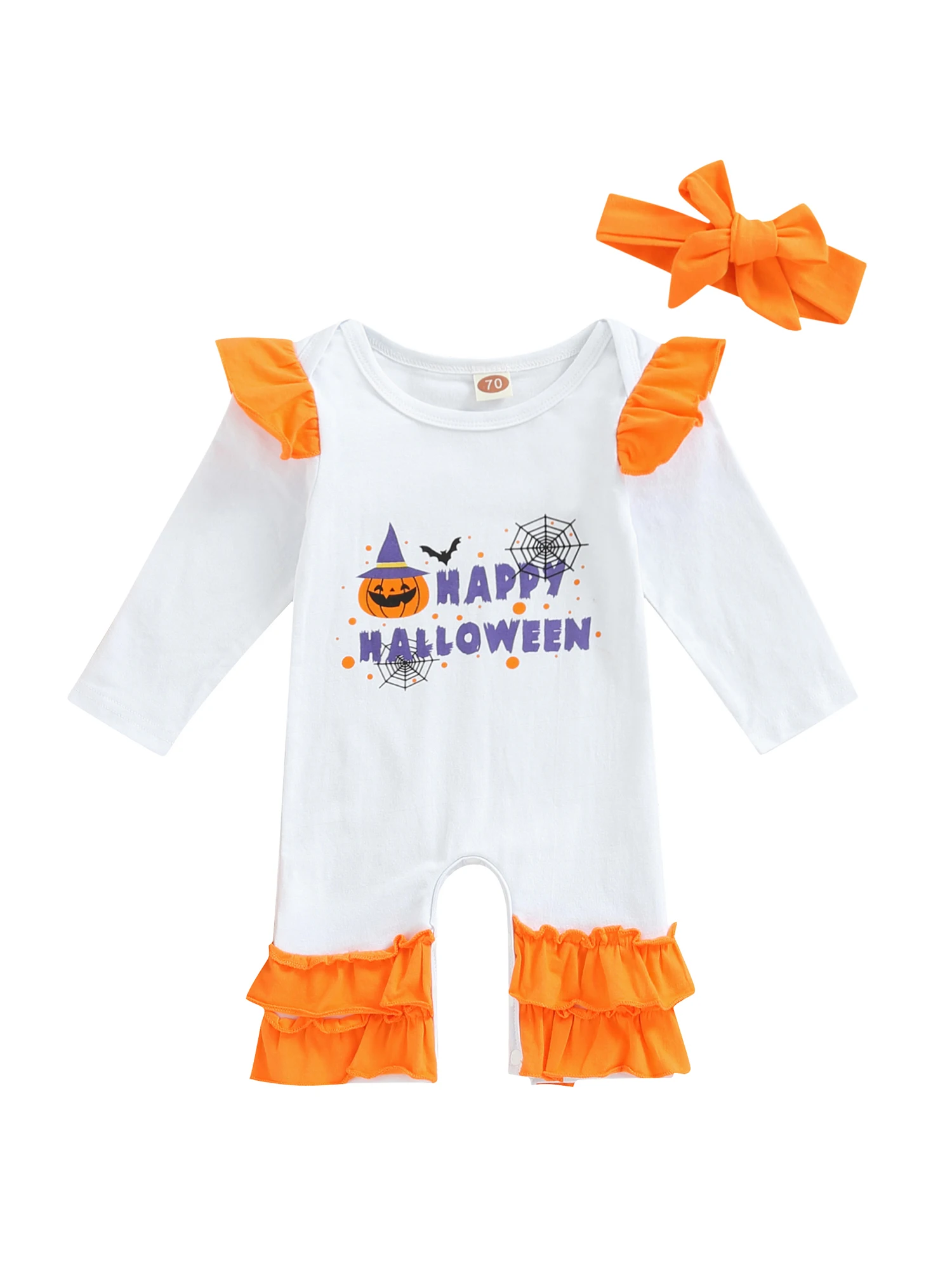 

Комбинезон с длинным рукавом и оборками, на Хэллоуин, День благодарения, Рождество