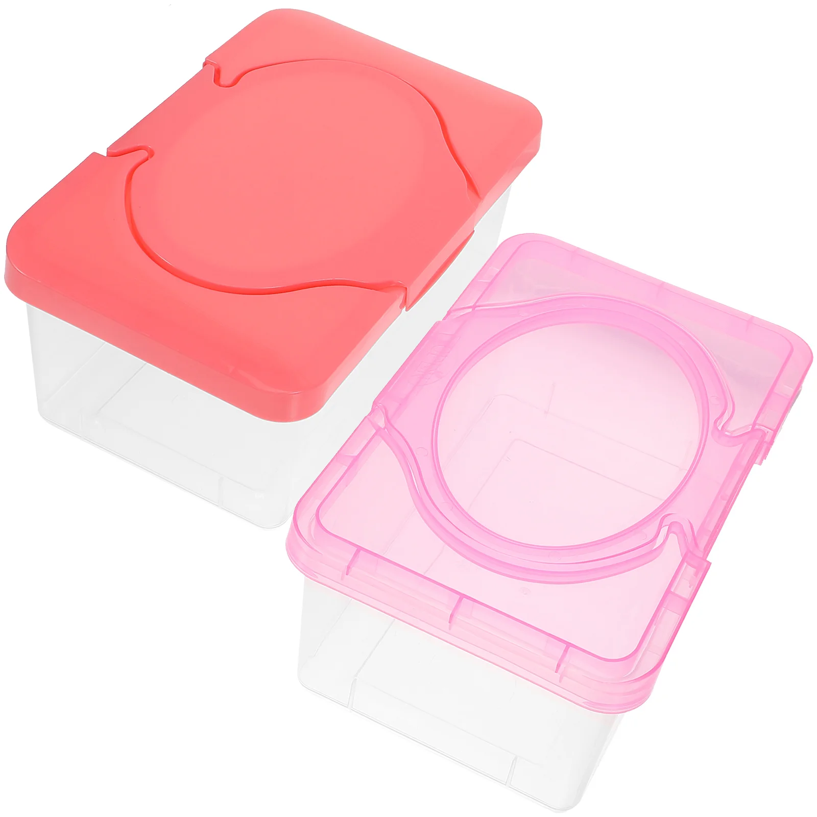

2 Pcs Baby Wipes Box Plastic Containers Dispenser Case Refillable Napkin Holder Diaper Bag Bathroom