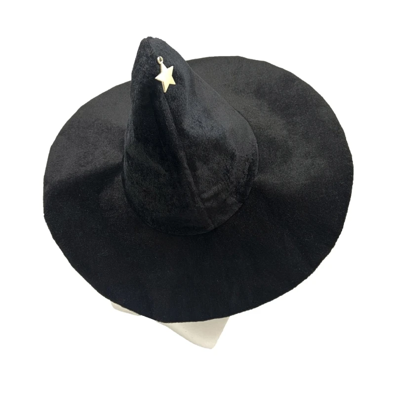 

Unisex Halloween Peaked Witch Hat Black Color Wizard Hat Men Women Party Headgear Cosplay Cap Festivals Party Props DropShip