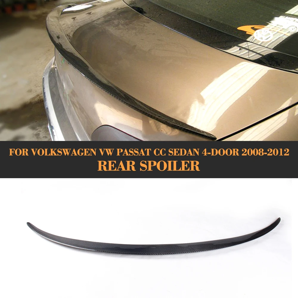 

Carbon Fiber Car Rear Trunk Spoiler Boot Lip Wing For Volkswagen VW Passat CC Sedan 4 Door 2008 - 2012 Rear Spoiler Wing Grey PU