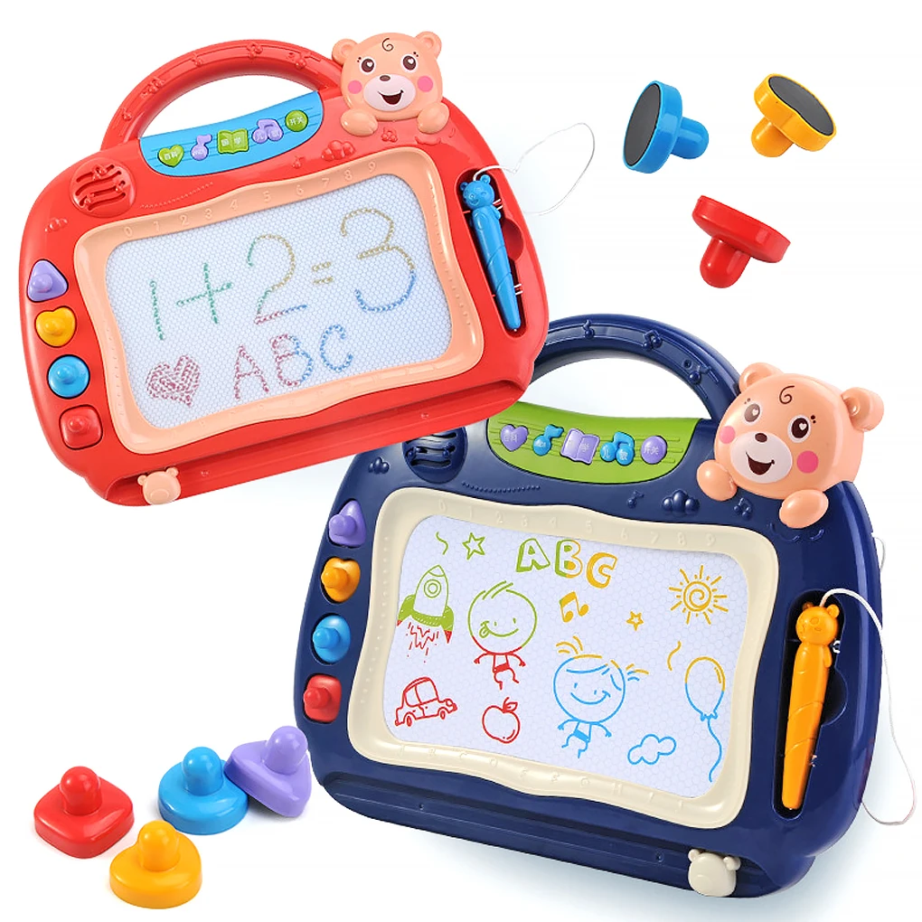 

ABS Children Blackboard Detachable Legs Safe Learning Writing Practising Tablet Home Painting Board with Music Player