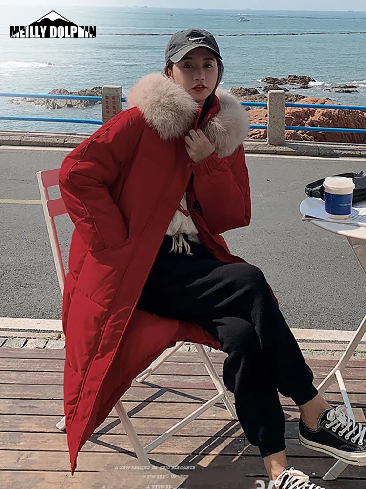 New Parkas Women 2022 Winter Long Jacket Coat Fur Hooded Female Parkas Thick Warm Cotton Padded Jacket Casual Clothes