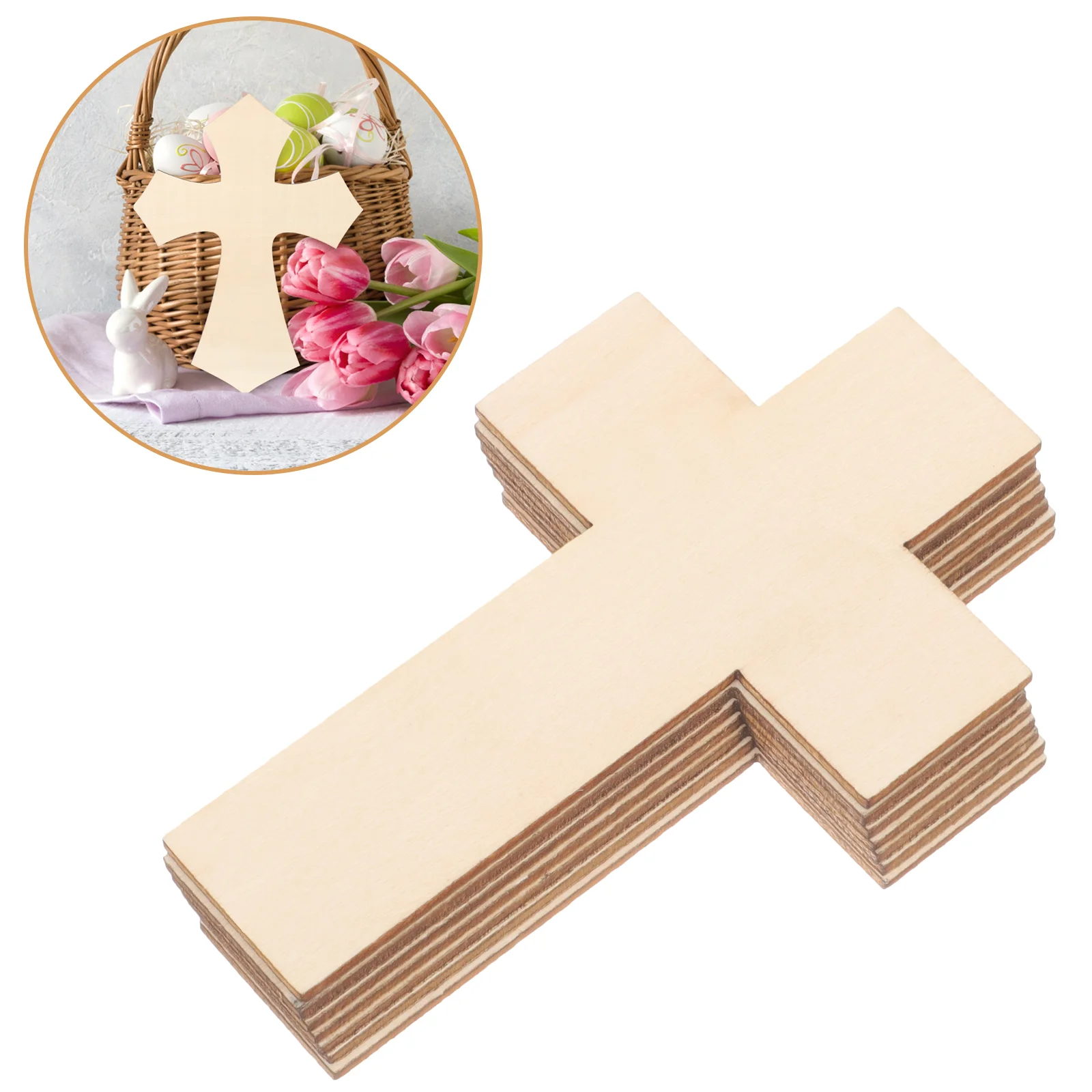 

Wooden Plate DIY Home Decors Cross Shape Chips Graffiti Unfinished Cutout Cutouts Crafts