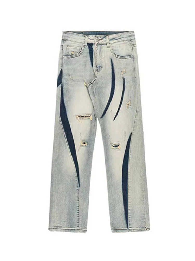 YIHANKE Man Pants Baggy Jeans for Men Y2k Clothes Wide Leg Straight Jeans Men's Clothing Street Clothing Boyfriend Style Jeans