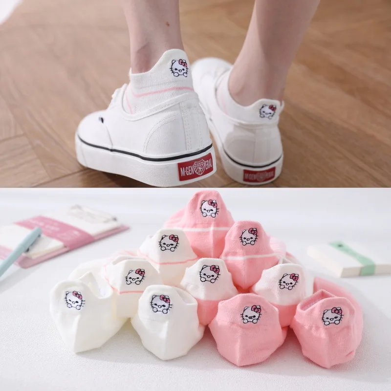 5 парт/Лот повседневные женские носки милые до щиколотки с вышивкой в виде