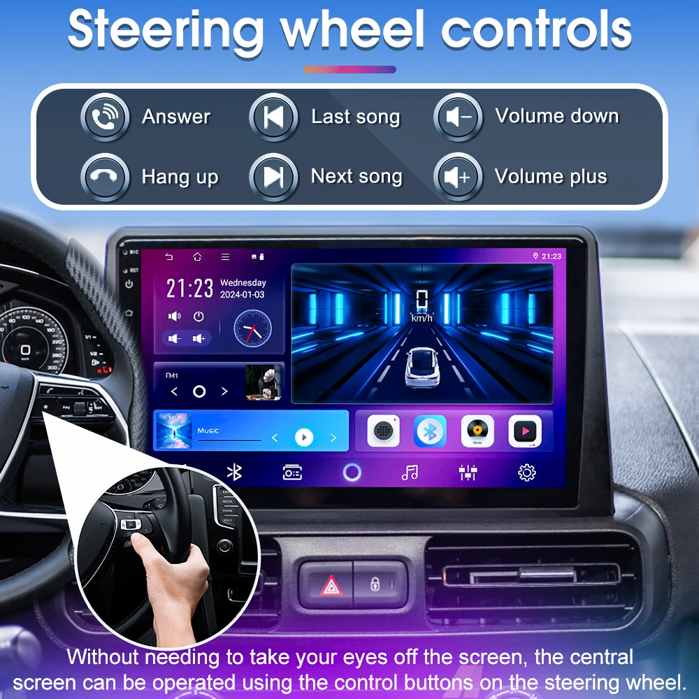 Фото Автомагнитола Android 16 с CarPlay для Citroen Berlingo 2019, Peugeot Partner Rifter 2020, Opel Combo, мультимедиа, видео, Wi-Fi №5