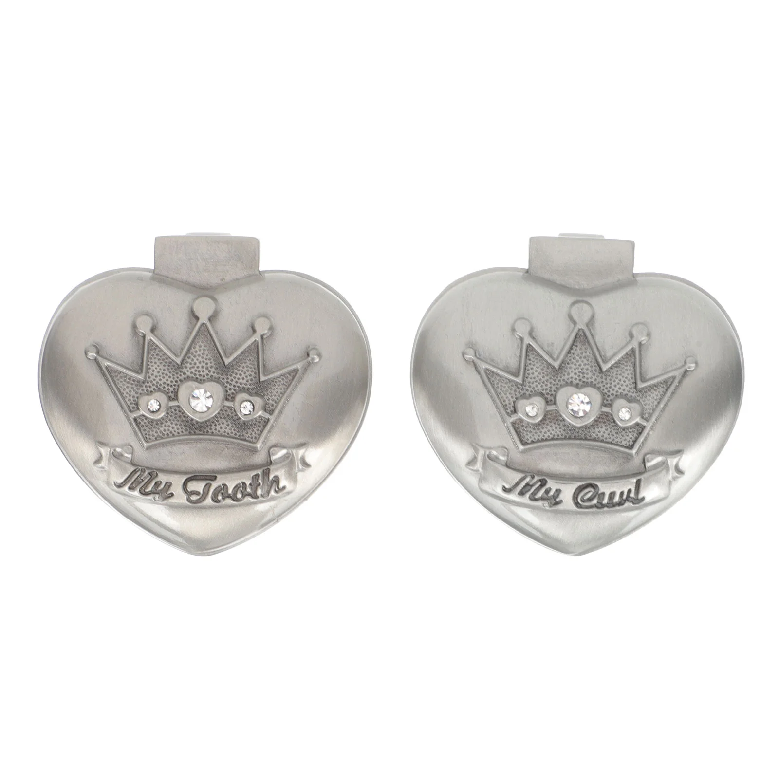 

2Pcs Exquisite Baby Tooth Holder Heart Shaped Alloy Tooth Box Toddler Tooth Box Metal Keepsake Box for Infant Toddler Child
