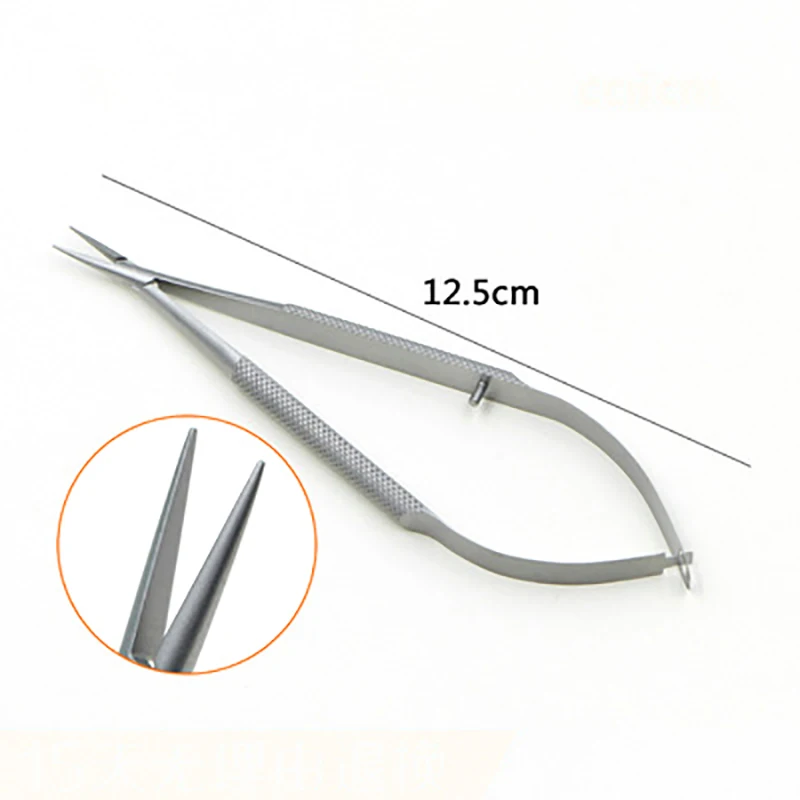 Straight Head 12.5cm Stainless Steel Ophthalmic Microneedle Holding Forceps For Double Eyelid