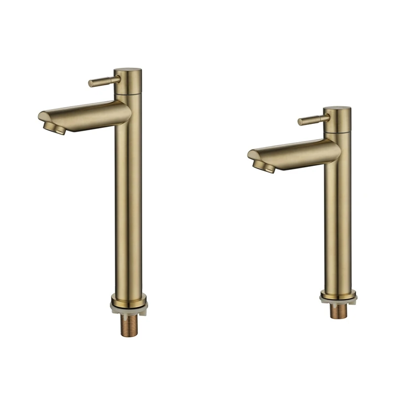 

Bathroom Basin Faucet Cold Sink Single Lever Rotation Sink Faucet Water Faucet Crane Brush Gold