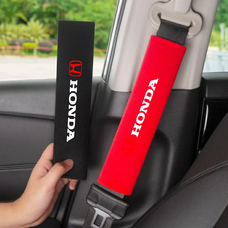 Фото 2 шт. плюшевые накладки на ремни безопасности для Honda Mugen Power Civic Accord CRV Hrv Jazz, автомобильные аксессуары №3