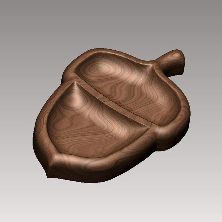 

3D Model STL File Acorn Tray Serving Plate CNC Plans for CNC Router Engraving Support ZBrush Artcam Aspire Cut3d