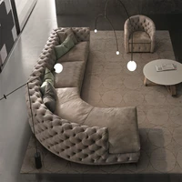 american luxury italian corner combination zipper large sized designer living room villa creative curved sofa