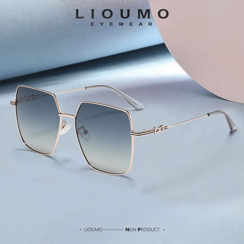 

LIOUMO Fashion Gradient Sunglasses For Women Polarized Glasses Men Driving Goggle Anti-Glare UV400 Protection gafas de sol mujer