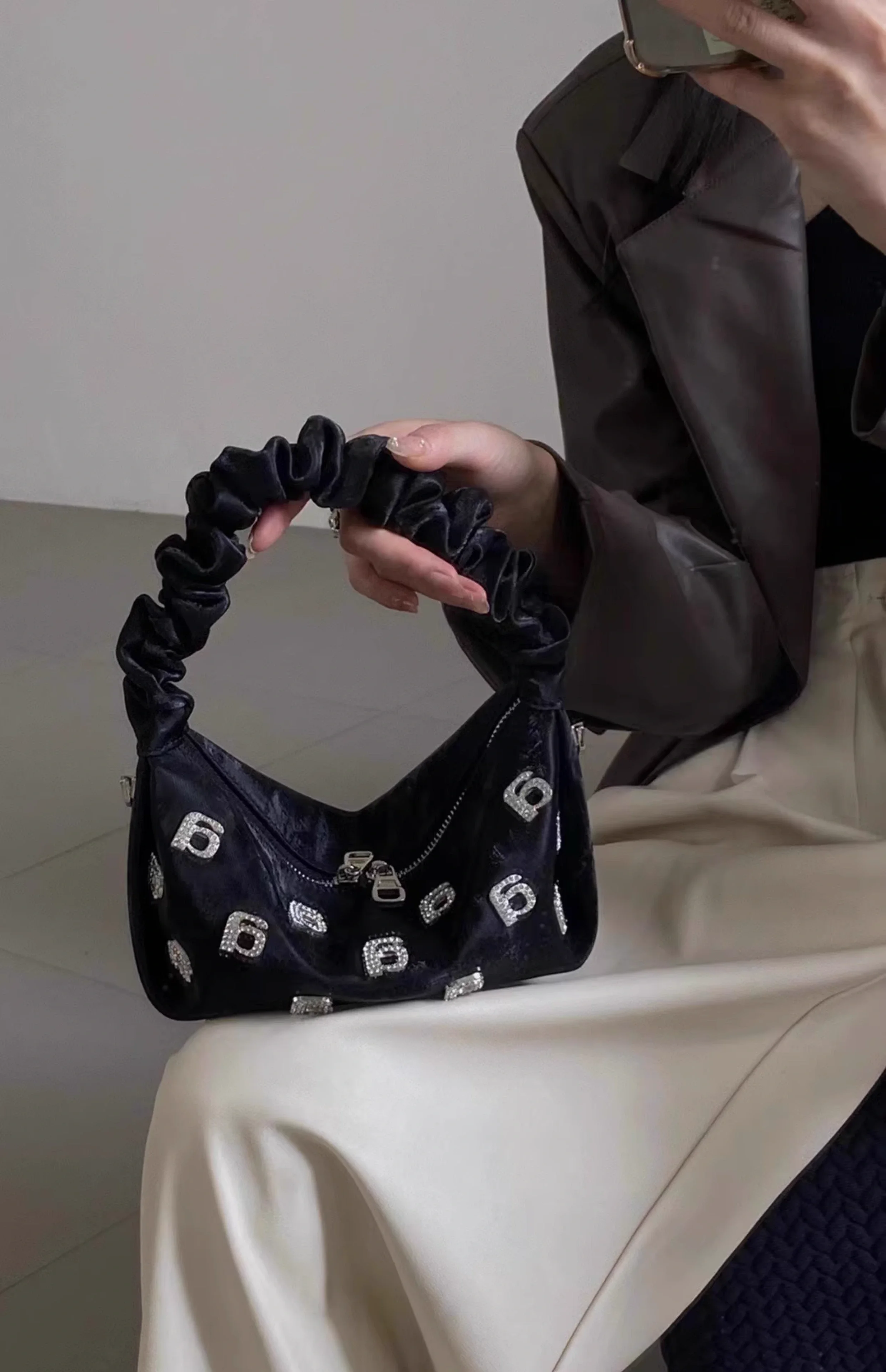 Высококачественная модная плиссированная сумка-хобо женская сумка роскошная