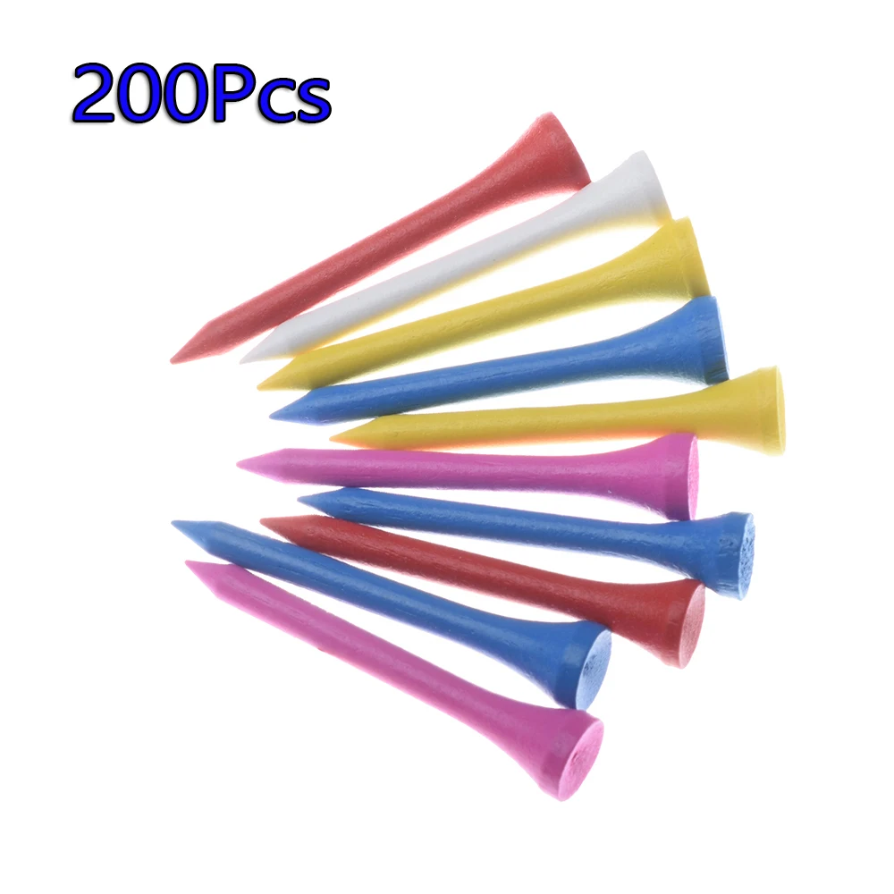 200 искусственные деревянные Тройники для гольфа Разноцветные держатели мячей