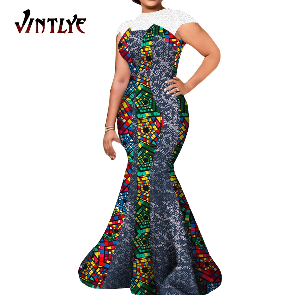 Платье женское длинное в африканском стиле элегантное Плиссированное