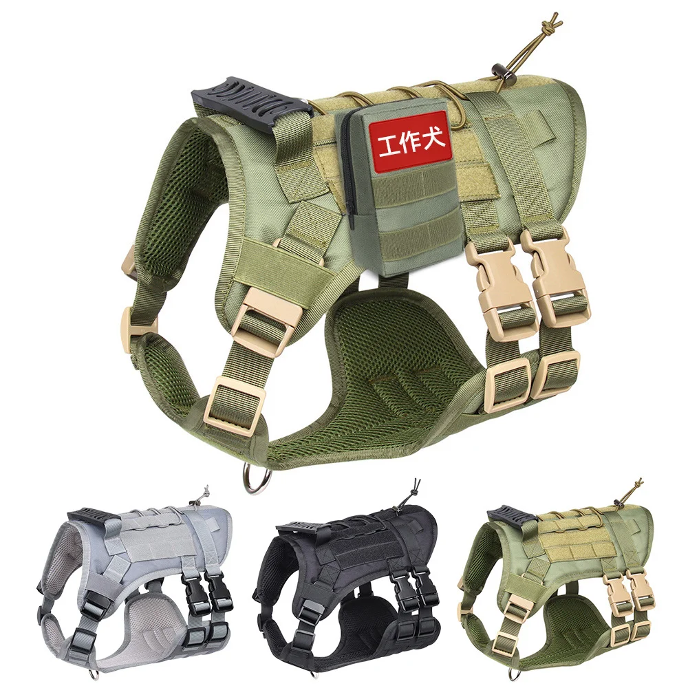 

Tactical Military Pet Harness and Leash Set for Small Medium and Large Dogs, German Shepherd K9, Training Vest