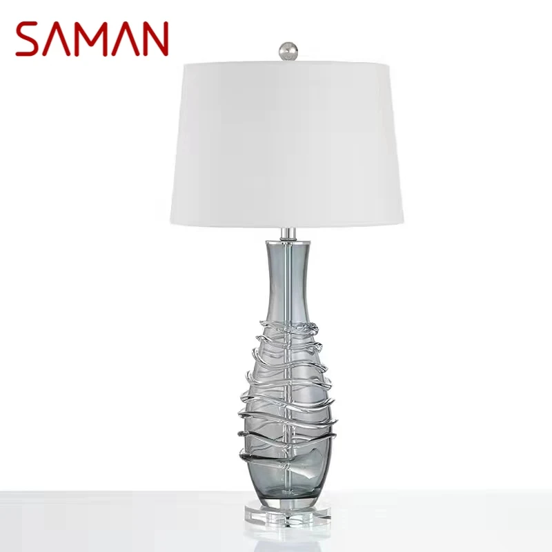 

SAMAN Nordic Glaze Table Lamp Modern Art Iiving Room Bedroom Study Hotel LED Personality Originality Desk Light