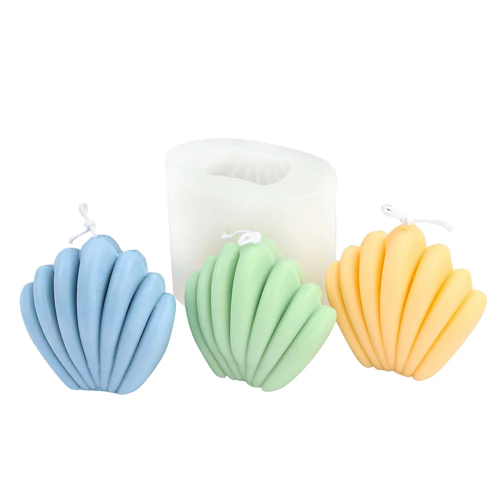 Silicone Candle Mold Handmade Scallop Candle Mold DIY Scented Candle Soap Mold Seven-petal Shell Scented