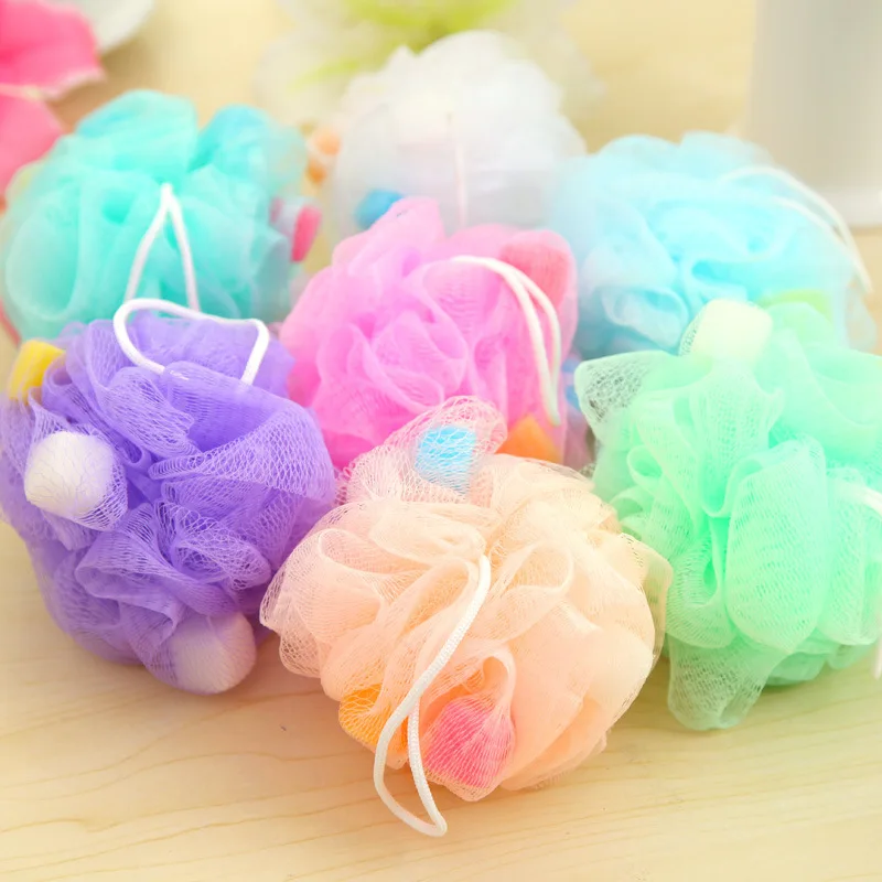 

1Pcs Bath Sponge Ball Random Color Nylon Shower Ball Scrubber Cloth Towel Sponge Body Cleaning Sponge Bathroom Accessories