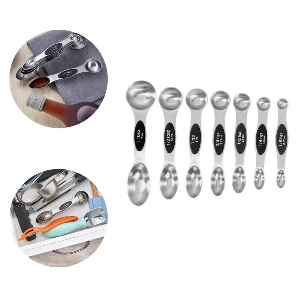 

1 Set Measure Scoop Set Practical Long Handle Food Grade for Powder Measuring Spoons Set Magnetic Measuring Spoon