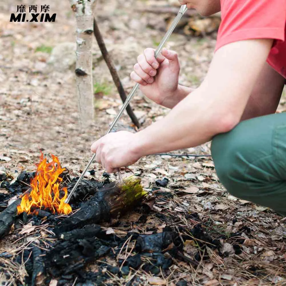 

Выдувная трубка для выживания, оборудование для кемпинга, кемпинга, наружная аварийная телескопическая пожарная трубка, портативные наруж...