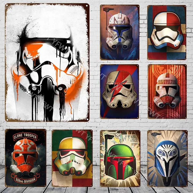 

Bandai Star Wars Anime The Mandalorian In The 80s Metal Tin Sign Posters and Prints Wall Art Picture for Living Home Decoration