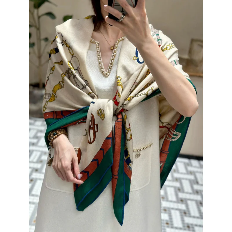 Кашемировые шерстяные шарфы шелковые пашмины для женщин роскошная брендовая